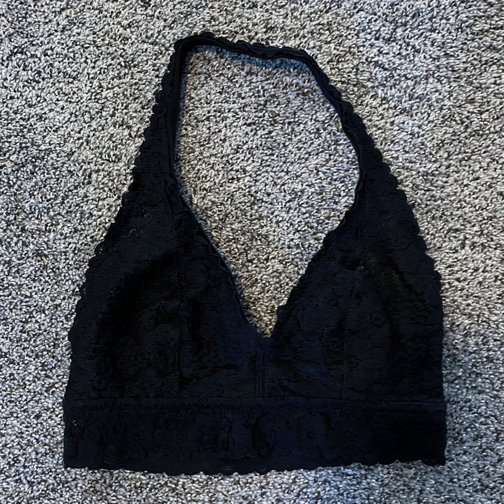 Aerie Halter Black Lace Bralette